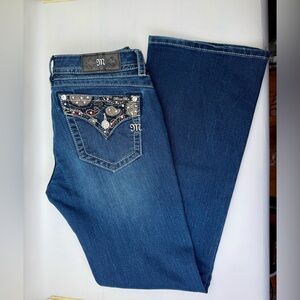 Miss Me Signature Boot‎ Jeans Size 31x33 Women’s Embellished Pocket Dark Wash